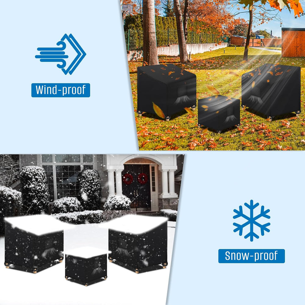 SIRUITON 3 Piece Outdoor Veranda Patio Garden Furniture Cover Set