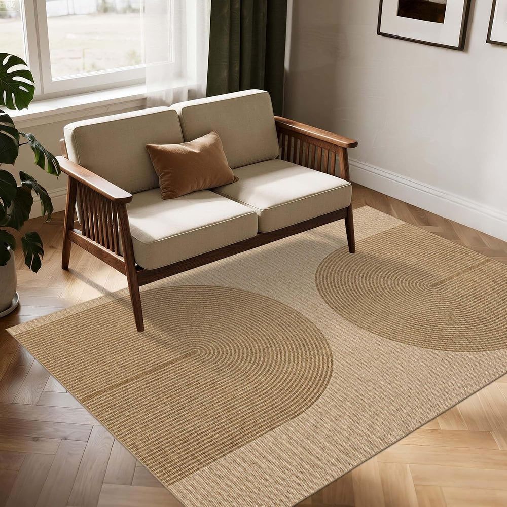Easy Jute Rug for Pet Homes: 4x6 Outdoor Rug - Geometric Arch Pattern