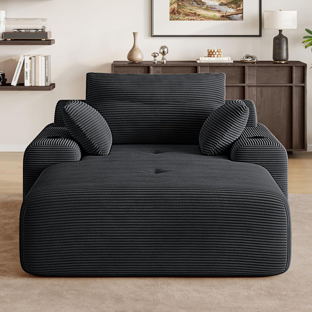 69” Oversized Chaise Lounge Chair Indoor, Soft Boneless Chaise Lounge Reading...