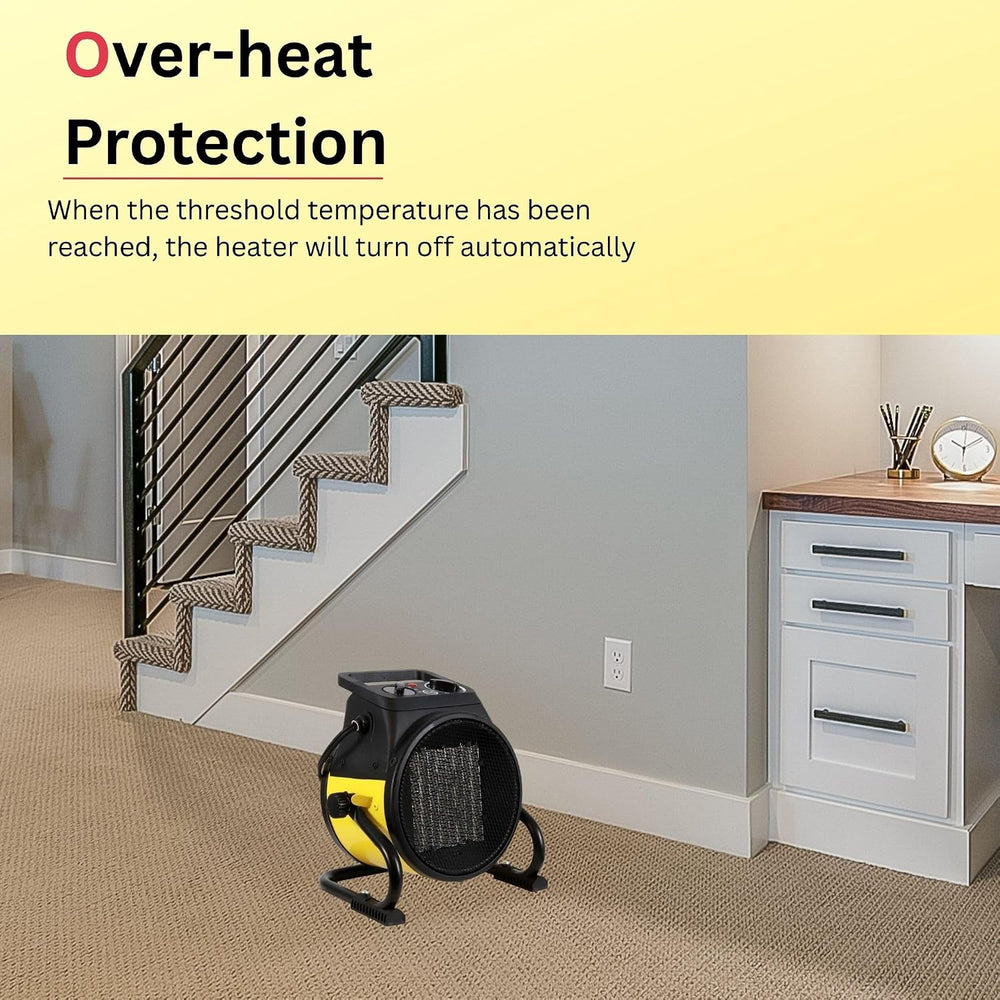 Dura Heat EUH1465 Electric Forced Air Heater with Pivoting Base 5,120 BTU, Ye...