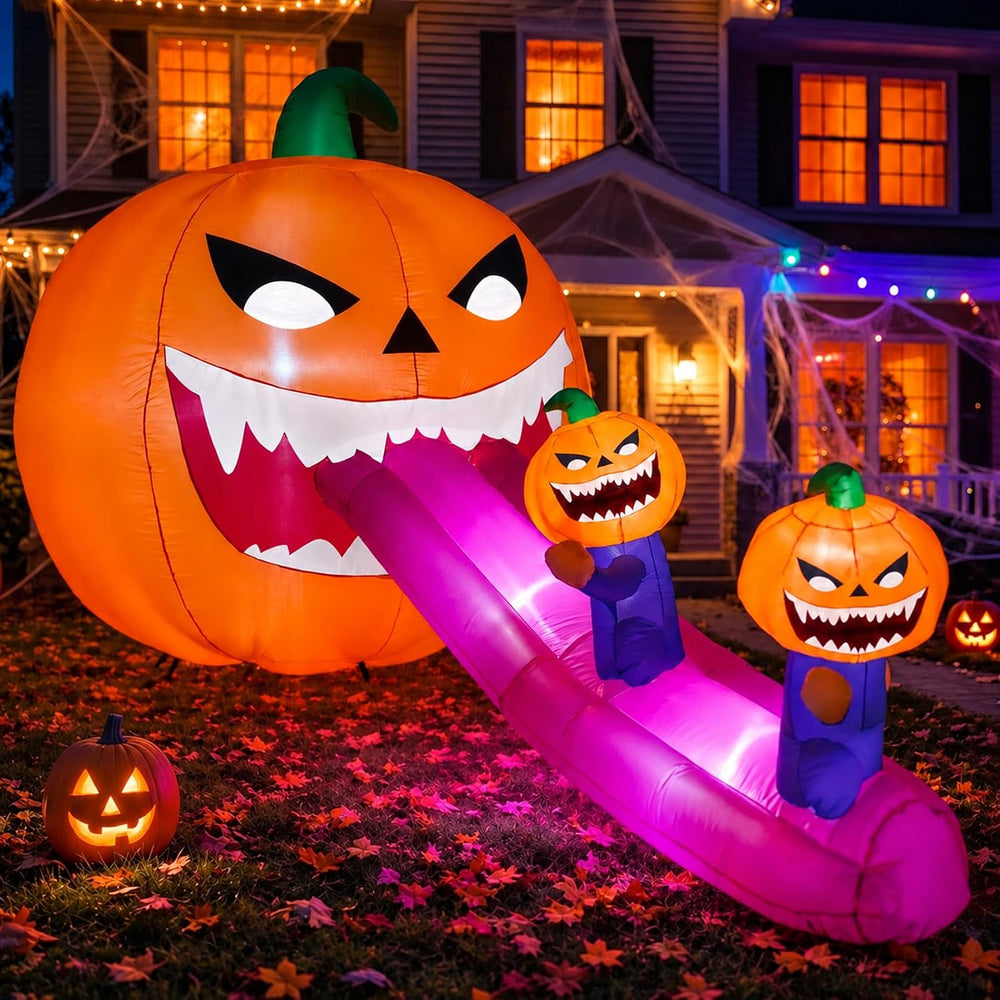 9FT Halloween Inflatables Pumpkin Outdoor Decorations, Blow Up Inflatable Gia...