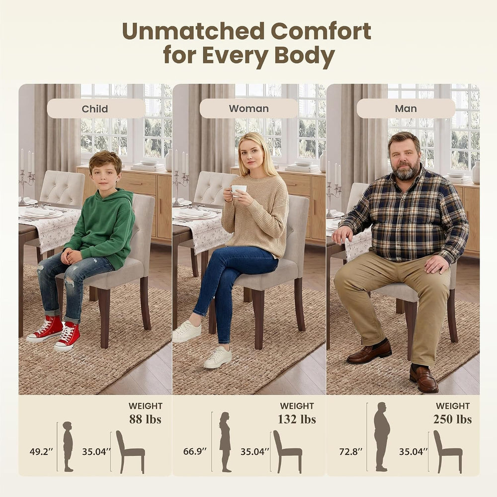 Upholstered Dining Chairs Set of 6 - Modern Parsons Chairs
