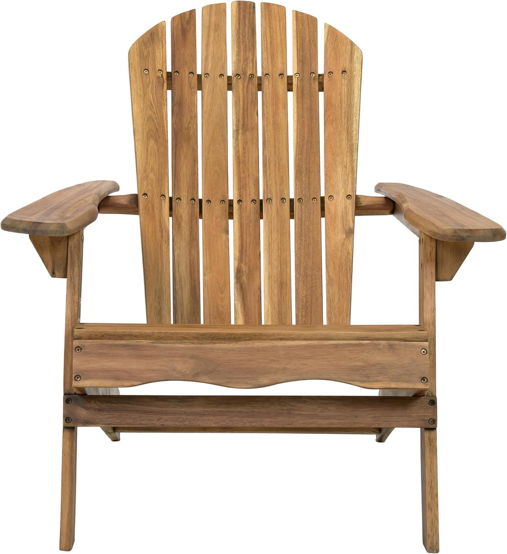 Christopher Knight Home Hanlee Folding Wood Adirondack Chair, Natural Stained...
