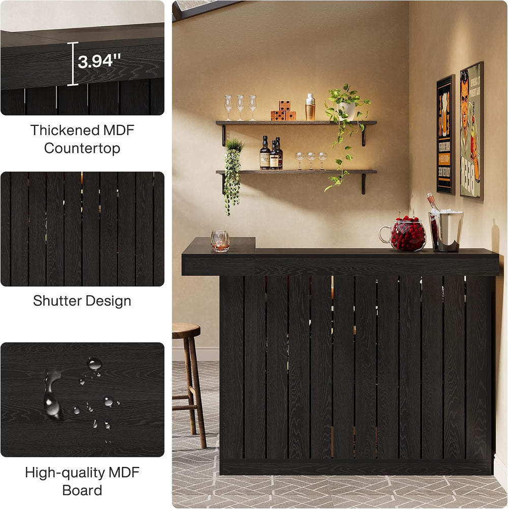 Tribesigns L-Shaped Home Bar Unit, 4-Tier Corner Bar Table