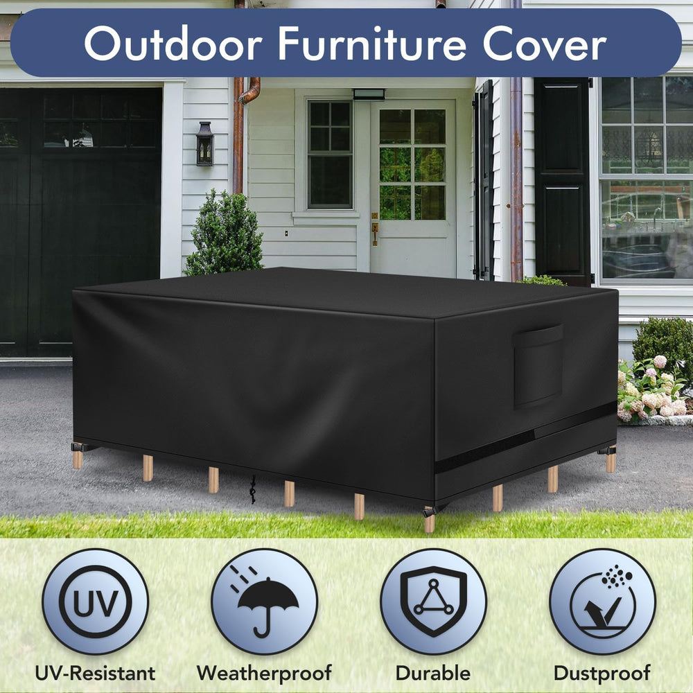 Richwon Patio Table Covers, Waterproof Rectangle, Heavy Duty for Sectional Se...