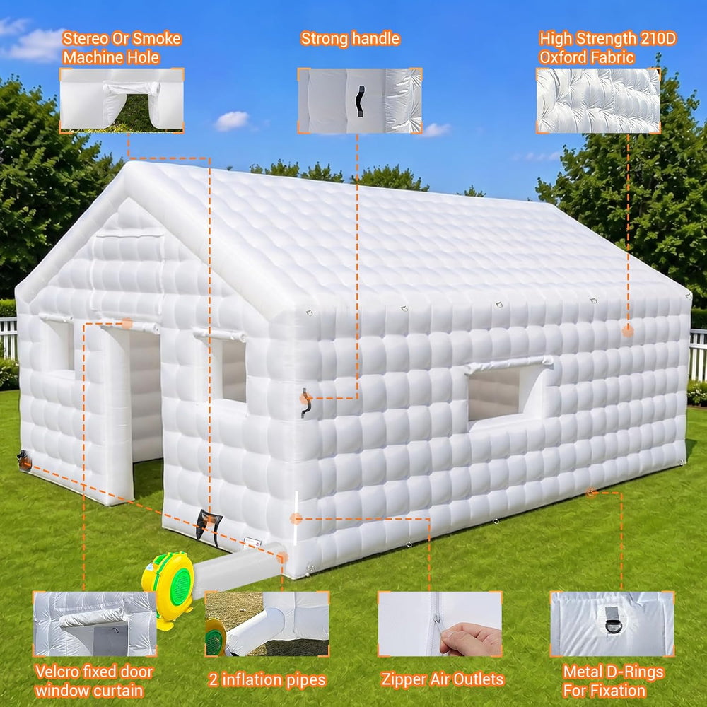 CZGBRO Inflatable Nightclub 20x16.5x12 FT, Large Party Tent with 2 Doors &...