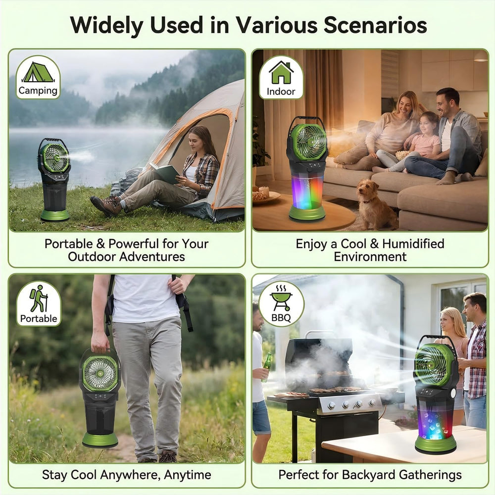 Portable Misting Fan with Remote, 2L Water Tank & 2 Spray Modes, 30000mAh...