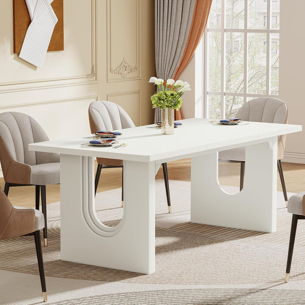 Tribesigns Modern Dining Table for 6 to 8 People, 71" Large Kitchen Dini...