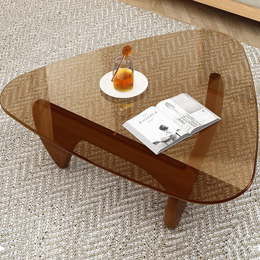 Modern Glass Coffee Table for Living Room, Mid Century Coffee Table, Small Co...