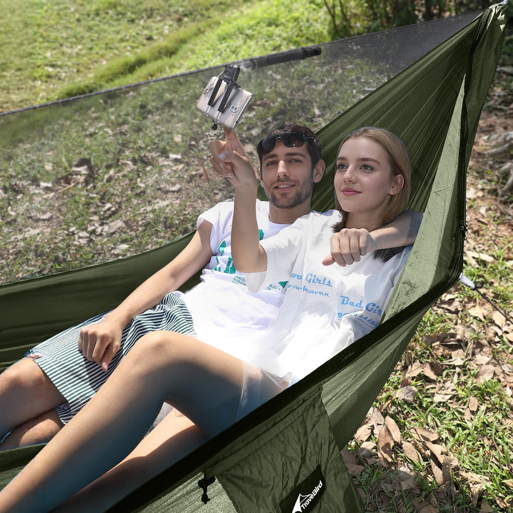 Camping Hammock with Mosquito Net and Ridge Rope, 2 Person Extra Large