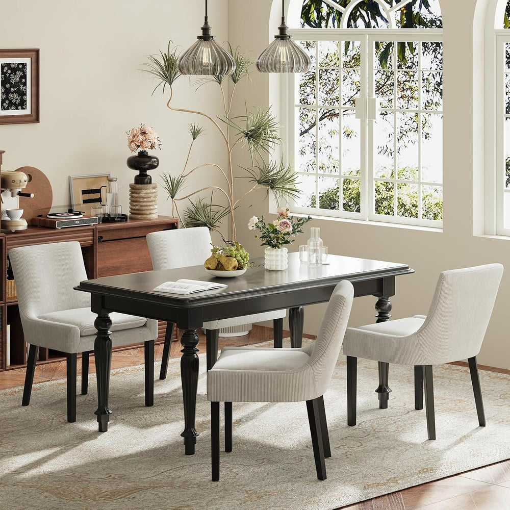 MALOL Dining Chairs Set of 4, Upholstered Corduroy Dining Room Chair with Woo...