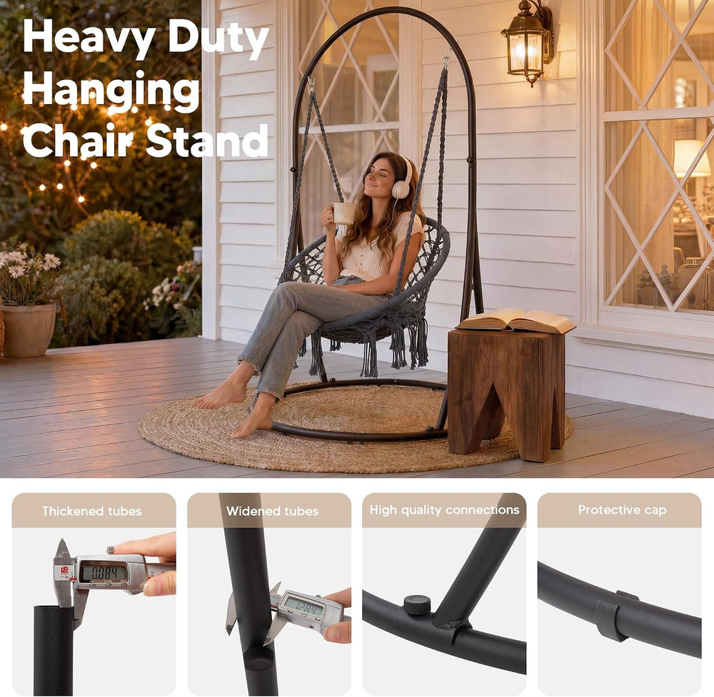 SUNCREAT Indoor Hammock Swing Chair with Stand, Hanging Chair Outdoor with St...