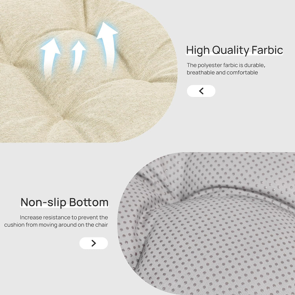Love's cabin Memory Foam Chair Cushions Set of 4, 15.5 Inch, Beige