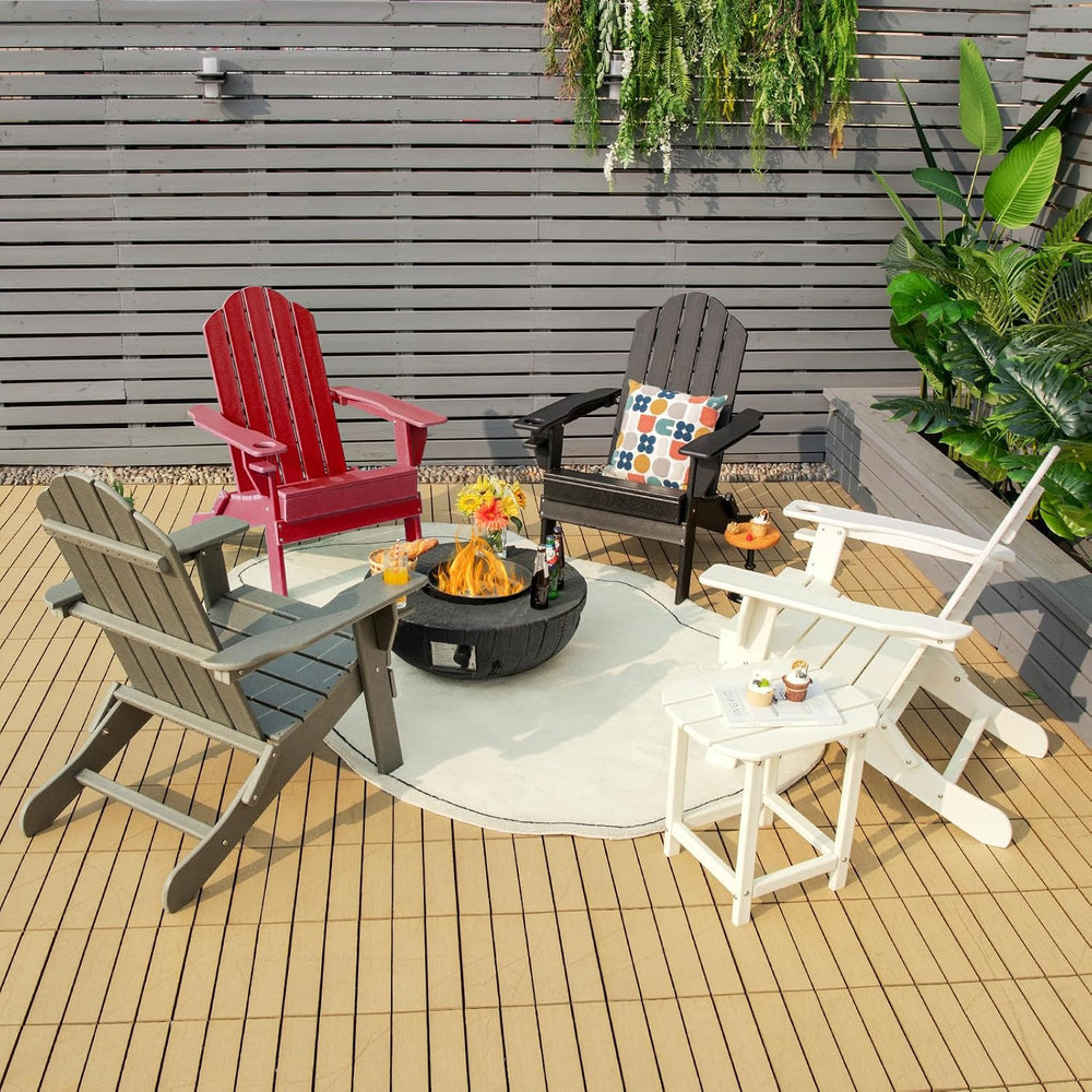 Giantex Adirondack Chair, Outdoor Folding Chairs, HDPE Weather Resistant Pati...