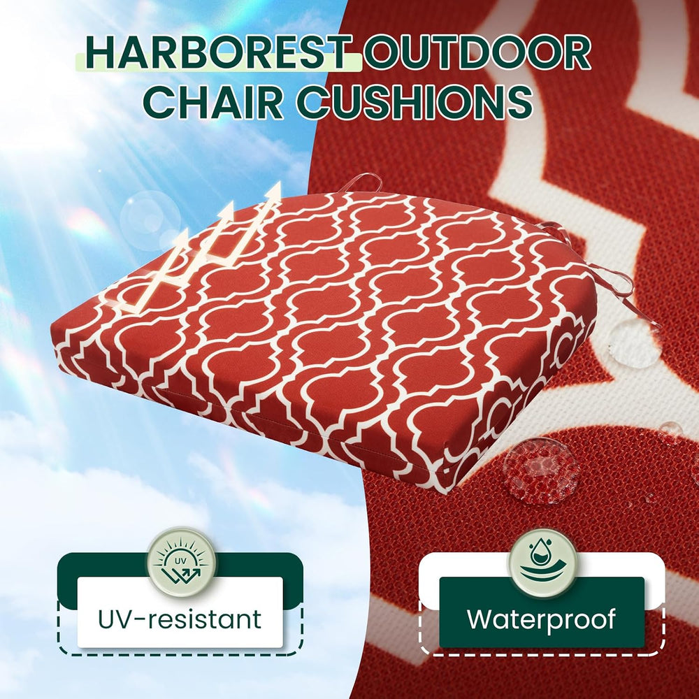 HARBOREST Outdoor Chair Cushions Set of 4, Water Resistant Patio Chair Cushio...