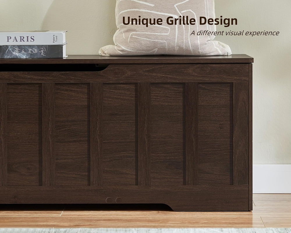 VANKILEY 51.2" Storage Chest Extra Large,Wooden Storage Bench(Espresso)
