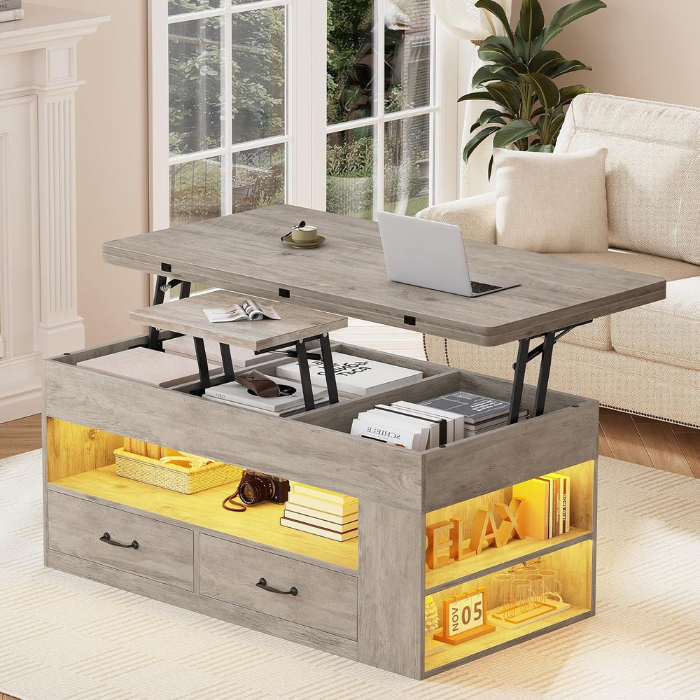 Itaar Lift Top Coffee Table, 4 in 1 Coffee Tables with Storage and Hidden Com...