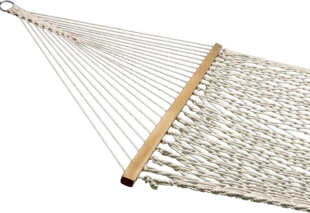 Sunnydaze Double Cotton Rope Hammock for Outside, Backyard, Patio, Natural
