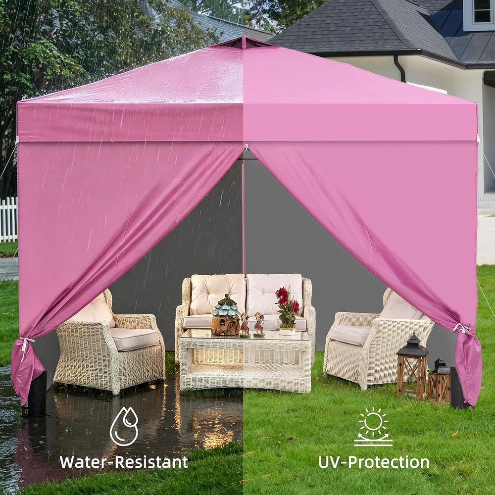 GDY 10x10FT Pop-Up Canopy Tent — with 4-Side Walls & Vented Top, Portable...