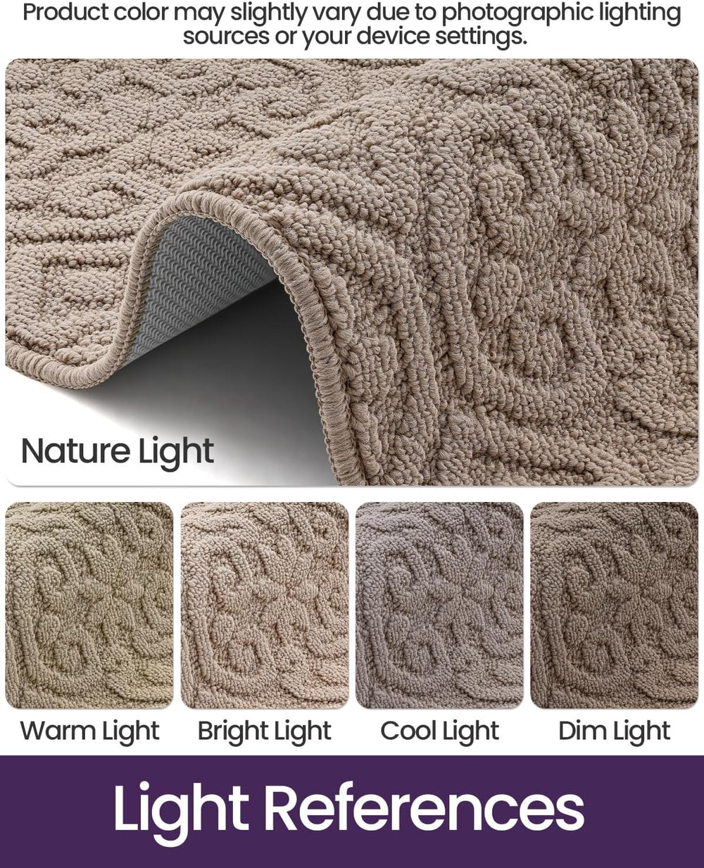 DEXI Front Door Mat Indoor Entrance, 24x36 Entryway Doormat, Beige