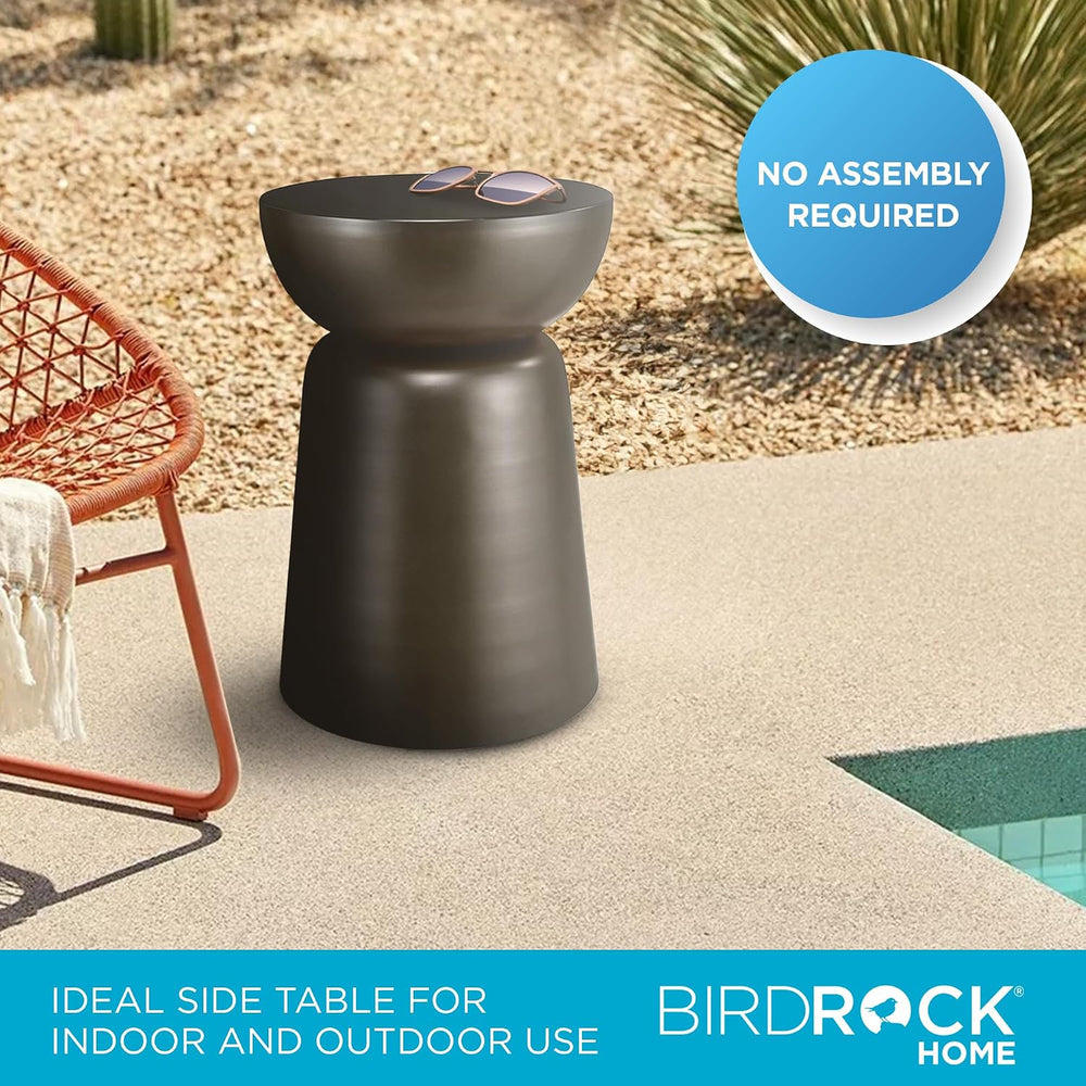 BIRDROCK HOME Metal Decorative Garden Stool and Outdoor Accent Side Table - M...