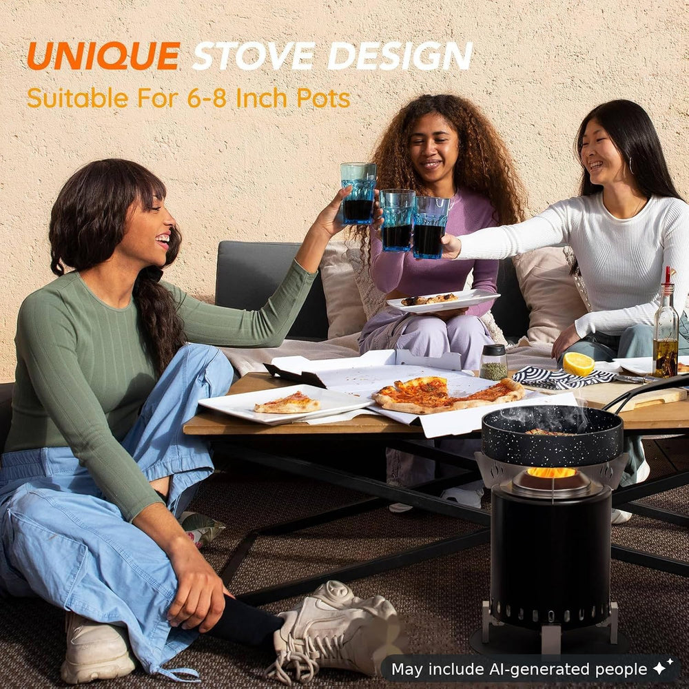 Breezz Smokeless Tabletop Fire Pit 7 in, Black