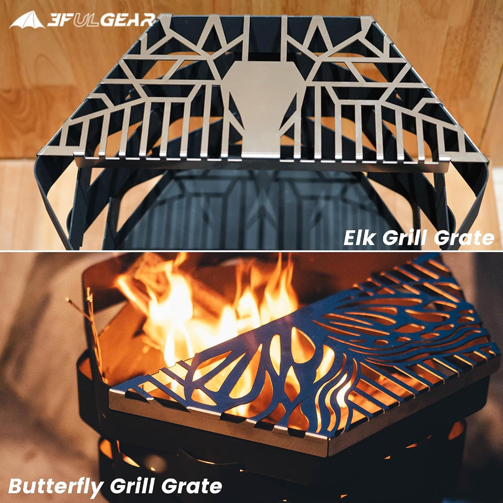 Fire Pit, Halo Fire Place Outdoor Portable Wood Fire Pits Includes A Grill, A...