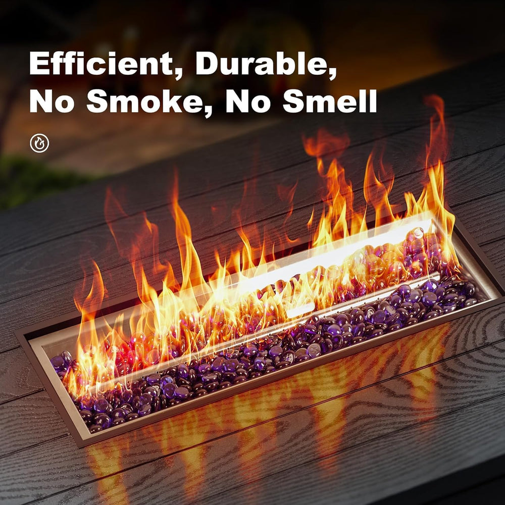 51 Inch Outdoor Propane Fire Pit Table, 50000BTU Rectangular Fire Pit Table