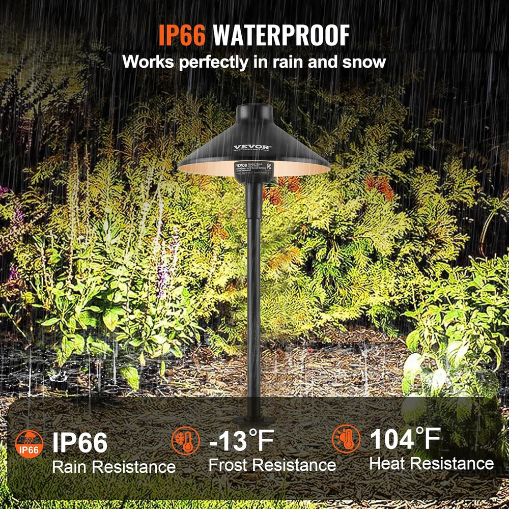 VEVOR 8 Pack Low Voltage Landscape Path Lights, 3W 210LM 12V-24VAC/DC Outdoor...