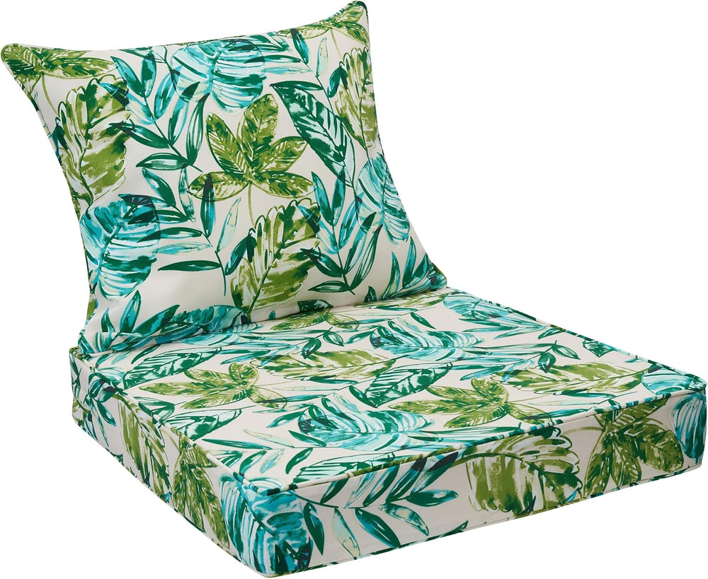 FUNHOME Outdoor Chair Cushion Set 24x24 Inch,Water-Resistant & Fade-Resis...
