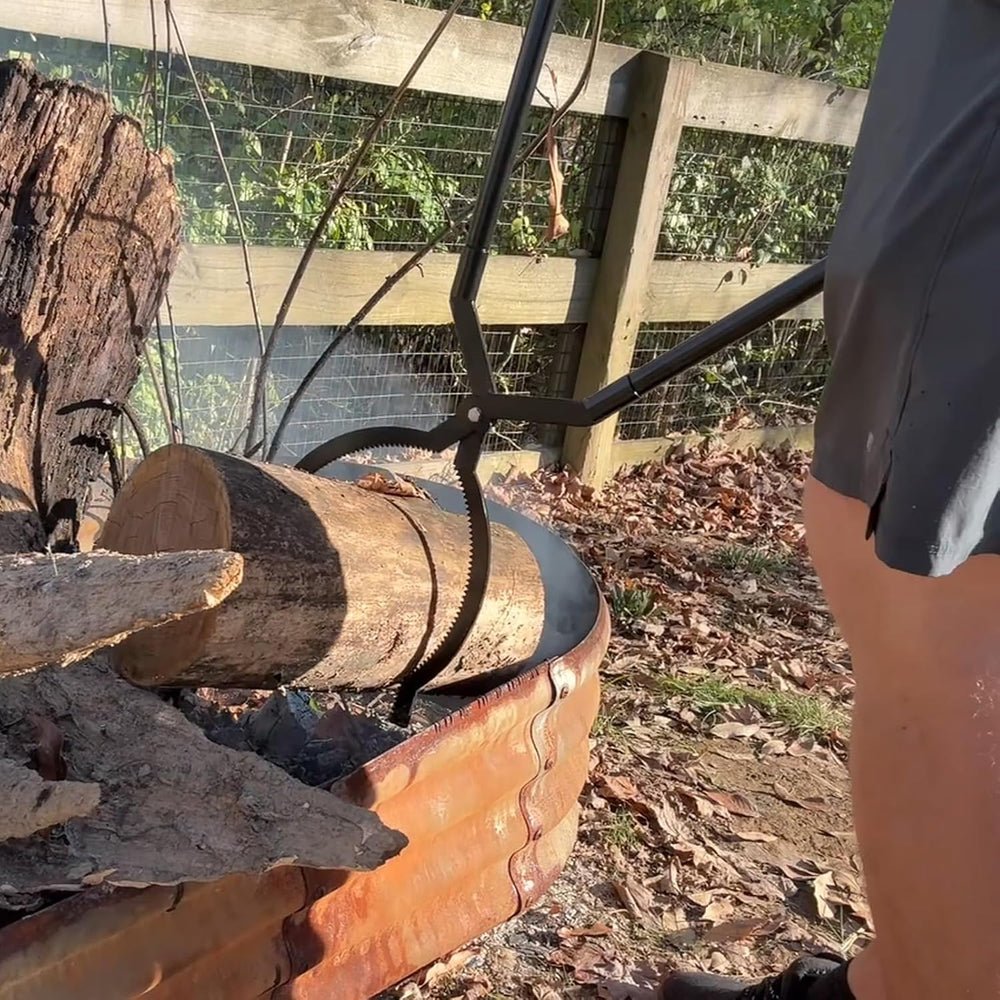42" Fire Log Grabber & Fire Poker Set with Storage Bag, Portable Det...