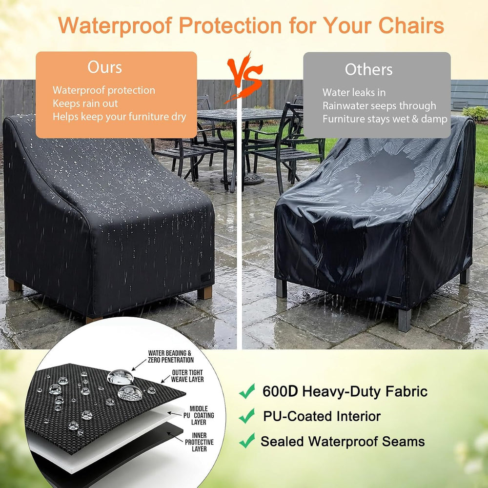 NettyPro Patio Adirondack Chair Cover Waterproof Outdoor Furniture Swivel Rec...