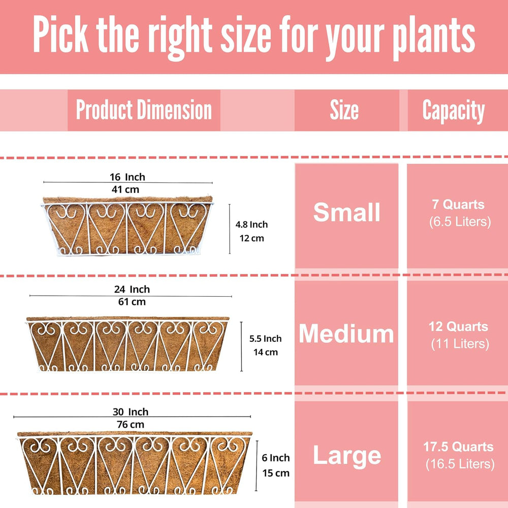LaLaGreen Wall Hanging Planter - 2 Pack, 30 Inch Deck Railing Planter, Window...
