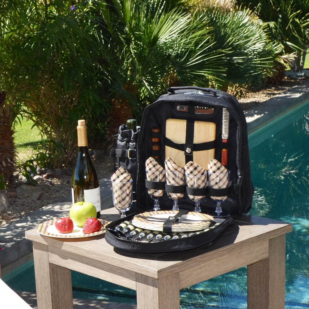 Picnic at Ascot Orginal Equipped 4 Person Picnic Backpack with Cooler & I...
