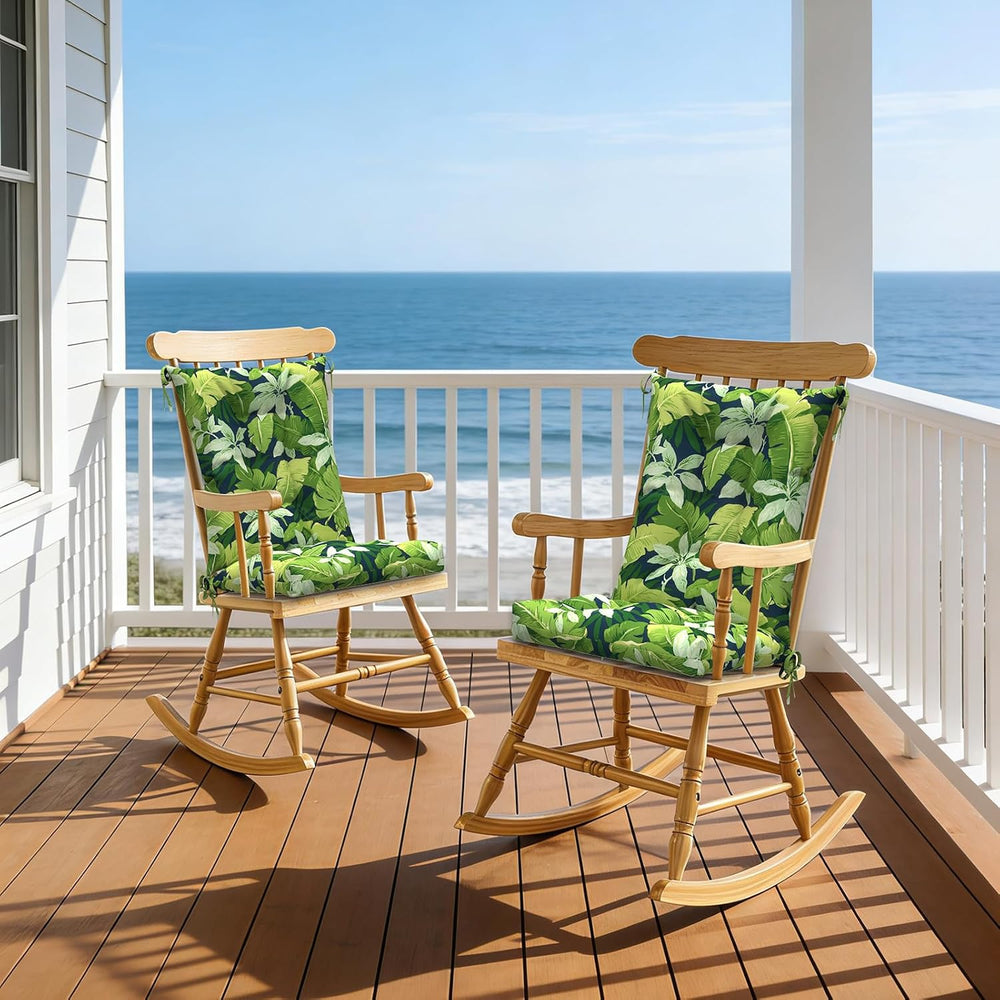 DYTXIII Set of 2 Rocking Chair Cushions for Outdoor/Indoor Use,Water Resistan...