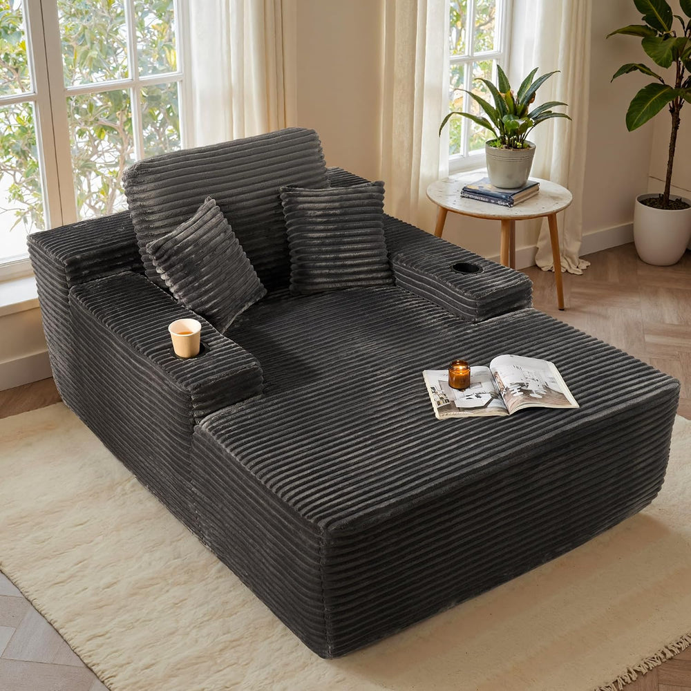 ovios 67'' Chaise Lounge Chair Indoor, Oversized Upholstered Boneless...