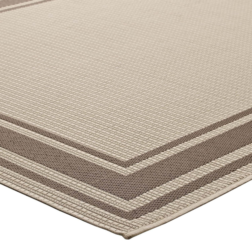 Modway Rim Solid Border 8x10 Indoor and Outdoor In Light and Dark Beige