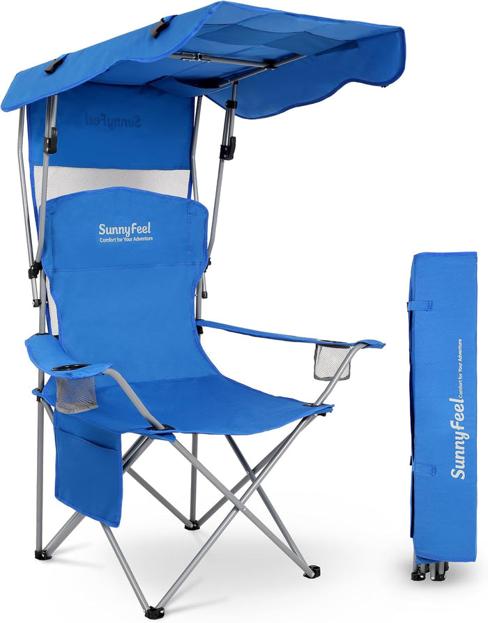 SUNNYFEEL Portable Folding Camping Chairs with Adjustable Canopy Shade