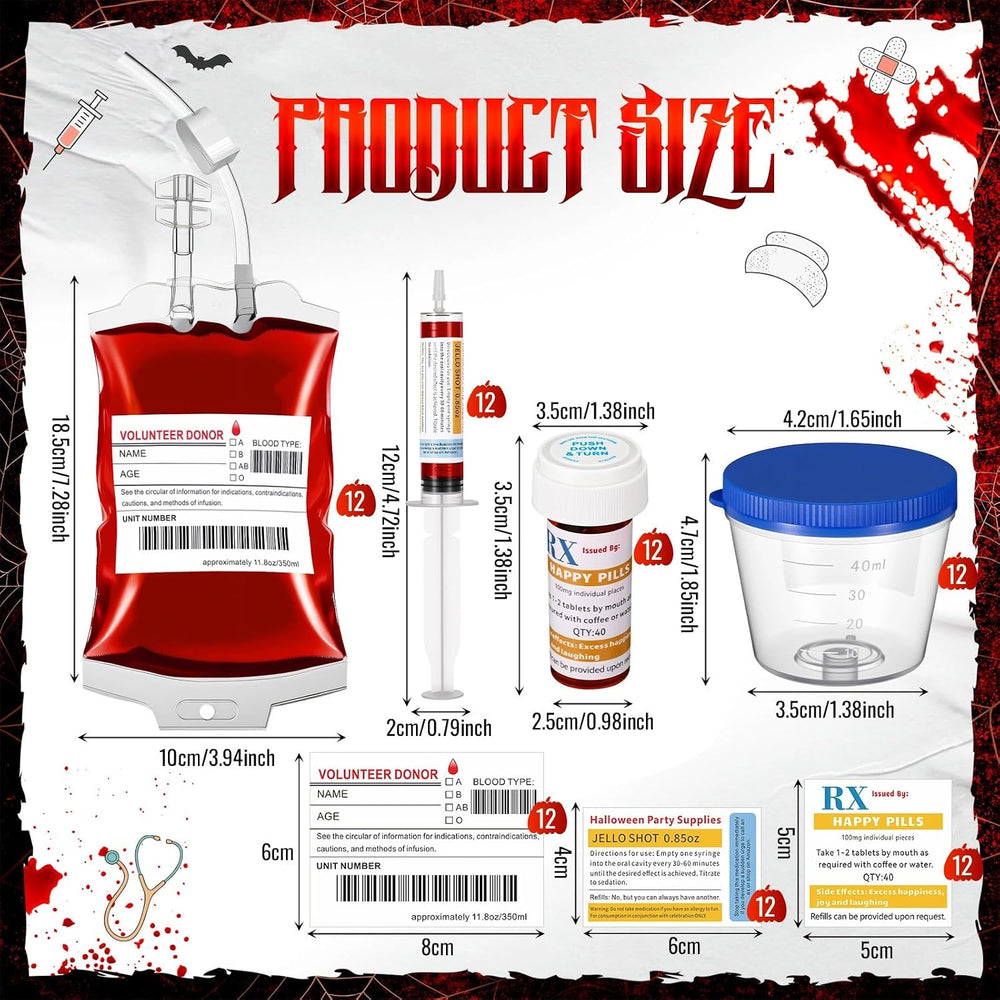 84 Pcs Halloween Blood Bags Party Supplies Decoration