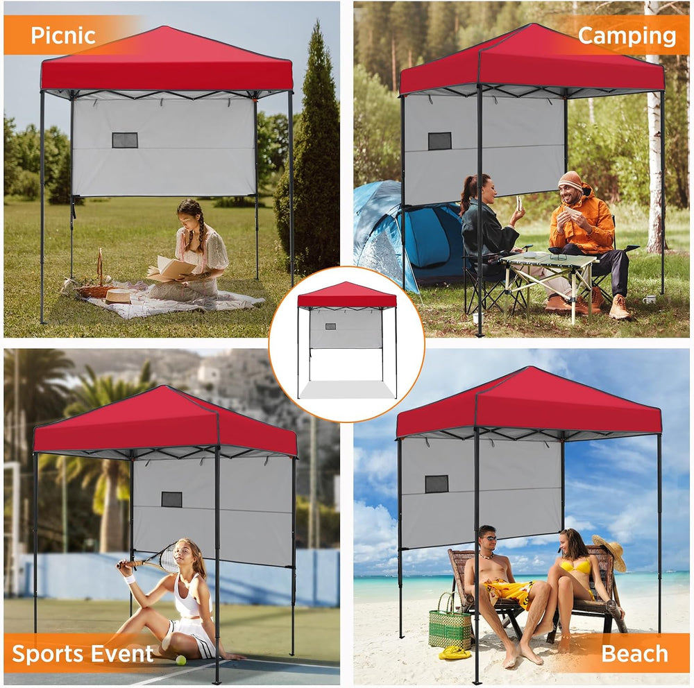 COOS BAY 6x4 Pop Up Canopy Tent with Adjustable Side Wall, Easy Setup Lightwe...