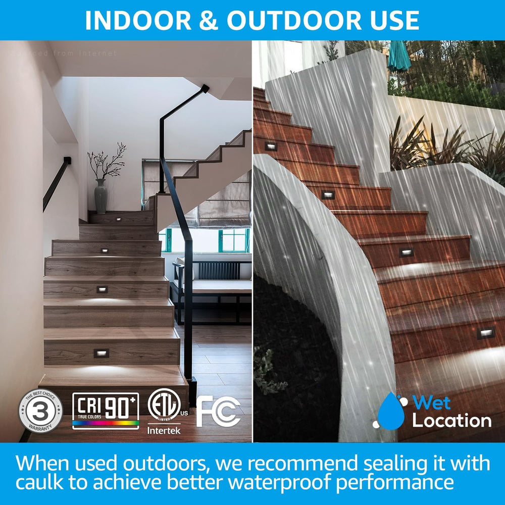 LEONLITE 6-Pack 5CCT 120V LED Step Lights, Horizontal, Oil Rubbed Bronze