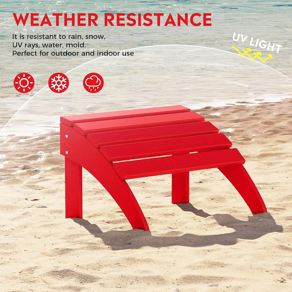 Costaelm Adirondack Chair Footrest Foldable Ottoman, Folding Ottoman Outdoor ...