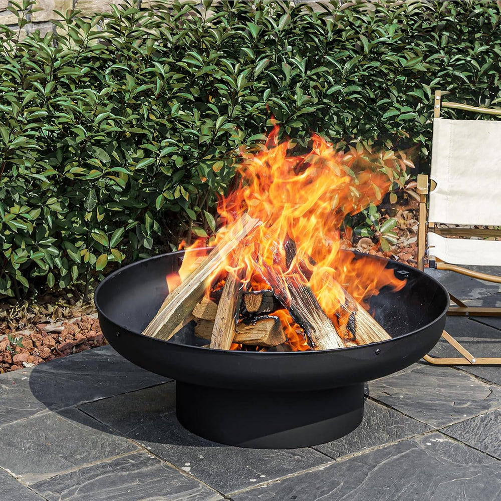 Panovue 32 Inch Fire Pit with 2 Cooking Grills, Spark Screen and Poker