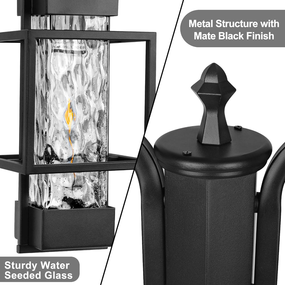 PARTPHONER Modern Outdoor Lamp Post Light 2-Head, Hardwired Street Light Post...
