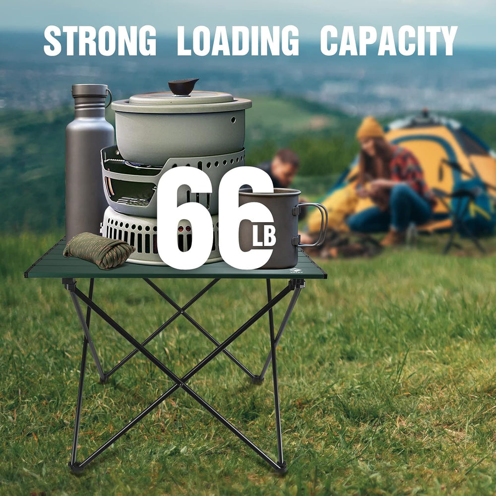 VILLEY Portable Camping Side Table, Ultralight Aluminum Folding Beach Table