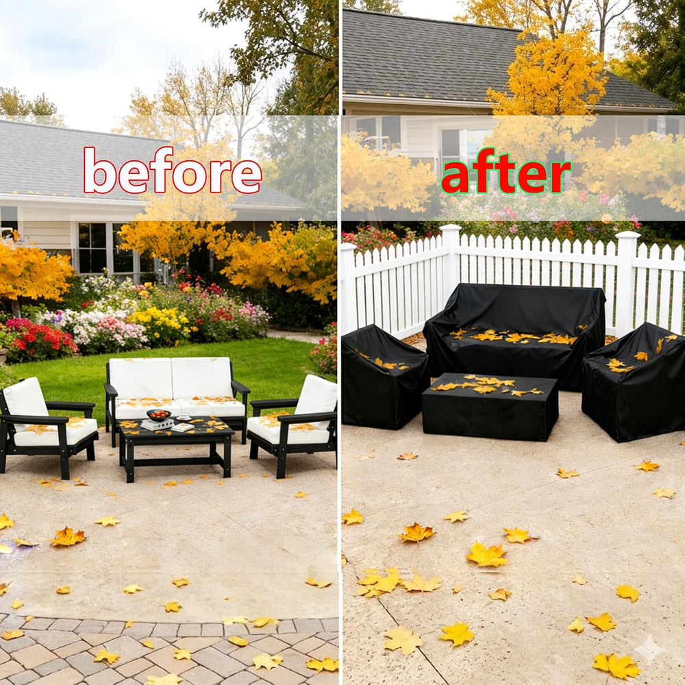 Patio Furniture Set Covers 4 Piece, 420D Oxford Waterproof with Drawstring, A...