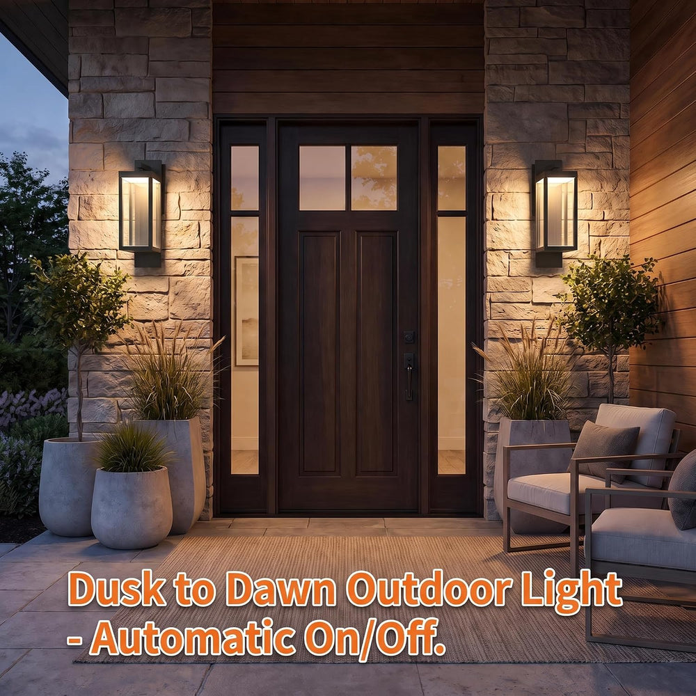 Outdoor Wall Lights, Dusk to Dawn Outdoor Lighting, 15" LED Exterior Lig...