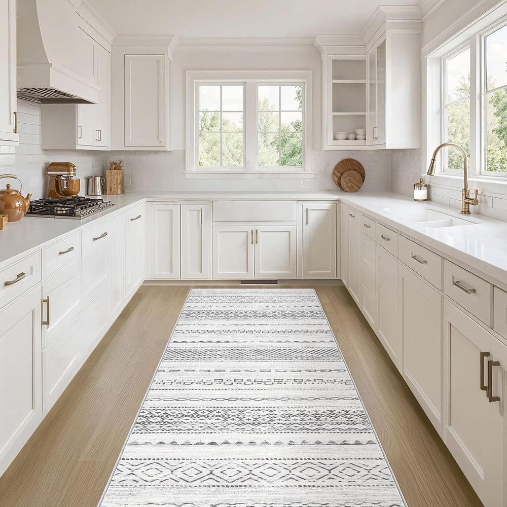 Nakagishi Runner Rug Kitchen Washable Rugs: 3x8 Non-Slip Boho Soft Modern Sta...