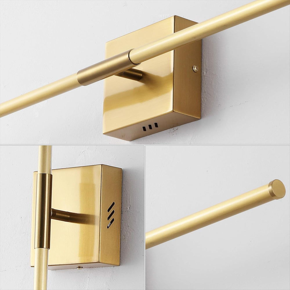 JONATHAN Y Makena 28" 1-Light LED Wall Sconce, Brass Gold