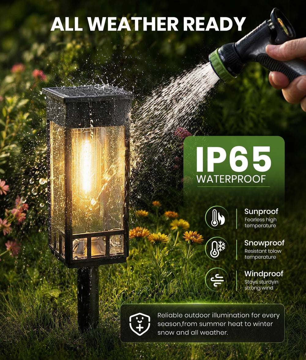 BITPOTT Solar Pathway Lights Outdoor,Bright Solar Lights for Outside, Waterpr...
